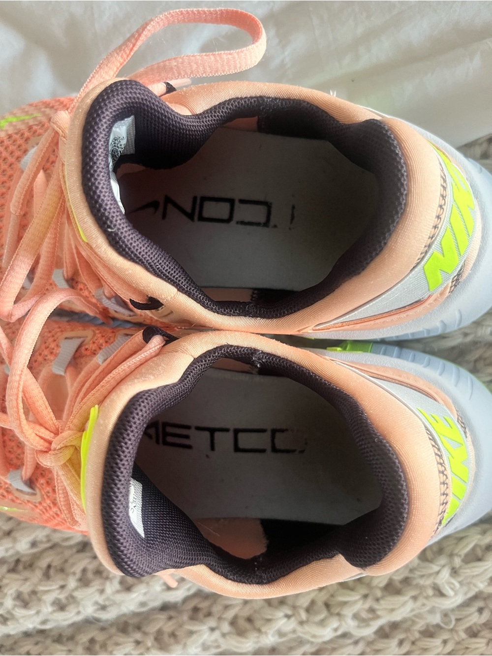 Nike Free Metcon Women's 7.5 Arctic Pink Peach Neon Yellow - Picture 7 of 12